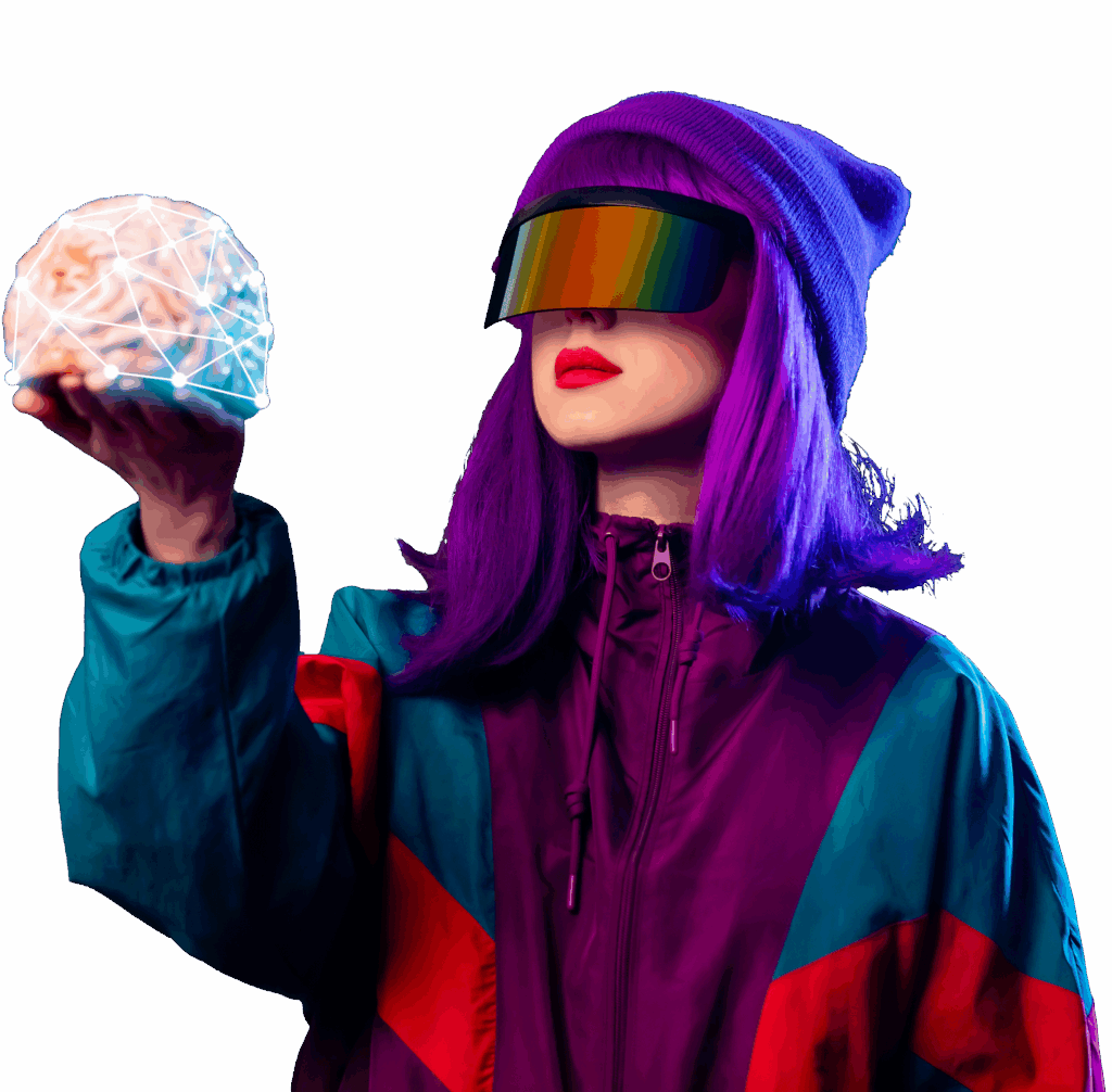 http://Femme%20futuriste%20avec%20cerveau%20IA,%20réalisation%20vidéo%20IA